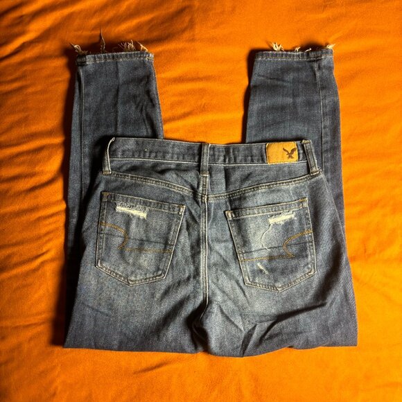 American Eagle Vintage Hi-Rise Skinny Jeans with Rips 4 short 24.5in Inseam - Picture 2 of 5